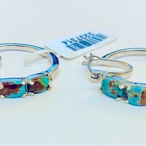 Multicolor turquoise hoop earrings